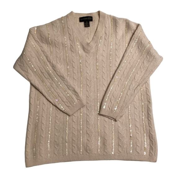 Classiques Entier  winter V-neck lambswool angora rabbit’s hair women’s M beige - Picture 2 of 8